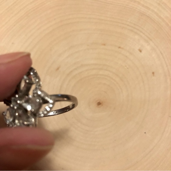 Sterling Silver Aquamarine flower ring 5 - Picture 6 of 7